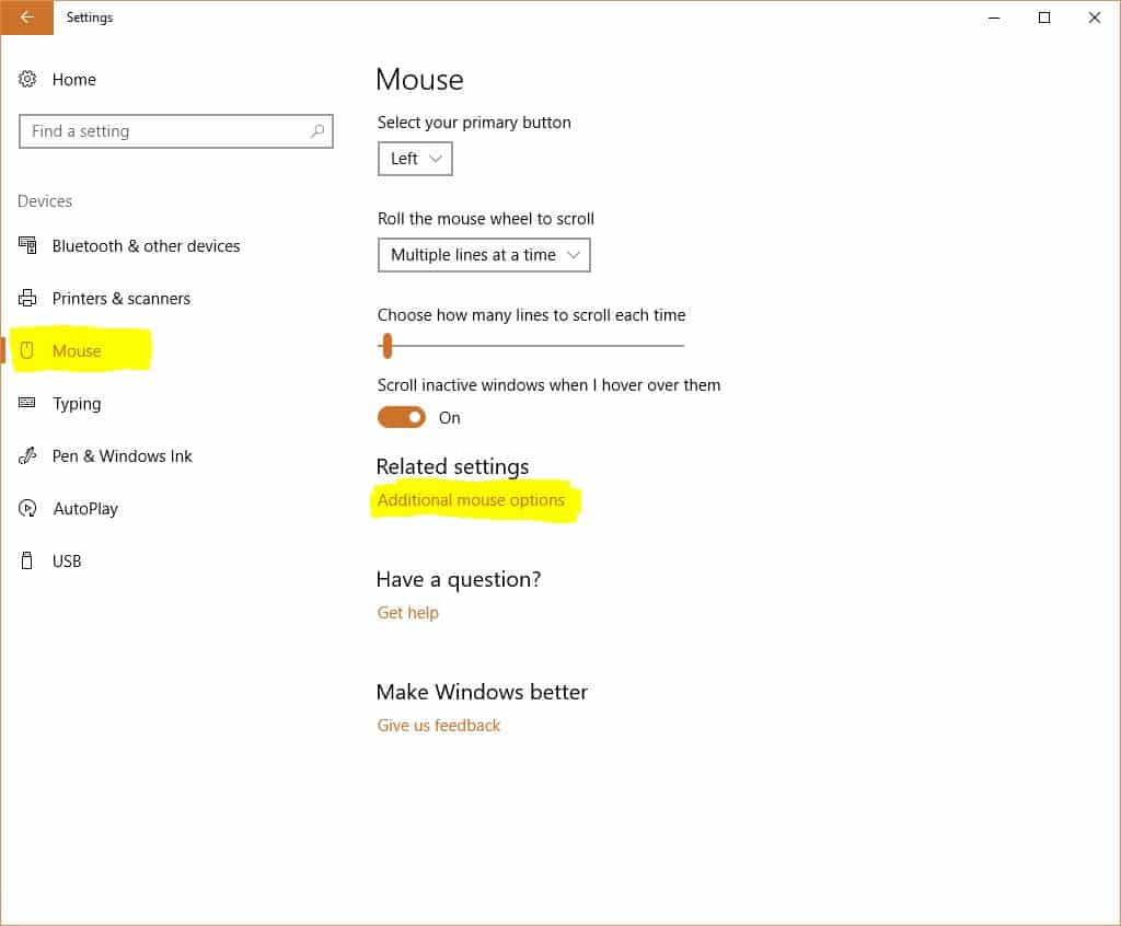 Reverse Scrolling on Windows 10 | Mouse Options